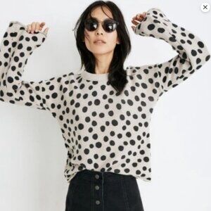 Madewell Leopard Polka Dot Pullover Sweater Medium